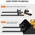 thumbnail image 4 of Royalbelle 1500lbs Clamp on Pallet Forks,43IN Heavy Duty Fork Rack with Adjustable Stabilizer Bar for Loader Bucket Skidsteer Tractor,Single attribute, 4 of 7