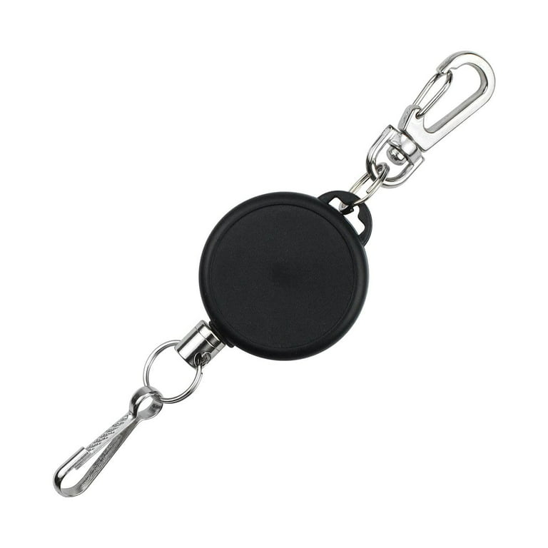 2 Pack - Heavy Duty Retractable Badge Reel - Metal Carabiner Clip - Ski  Pass/Sport Lift Ticket Holder Keychain - Attach to Coat Zipper Hole or Belt  Pants Loop by Specialist ID 
