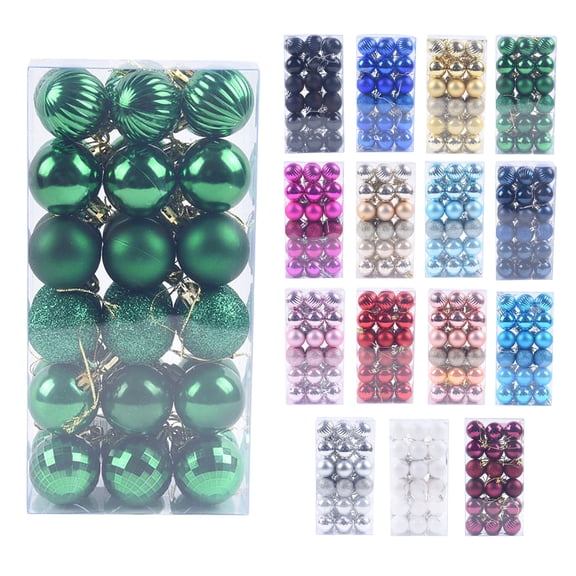 Sunshinehomely 36Pcs Christmas Tree Balls Ornaments for Xmas Christmas Tree 40mm/1.57" Shatterproof Christmas Tree Decorations Hanging Ball for Holiday Wedding Party Decorations