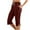Wine, variant on Mlzmgr Capri Pants for Women Leggings with Pockets Drawstring Elastic Waist Lounge Capris Summer Trendy