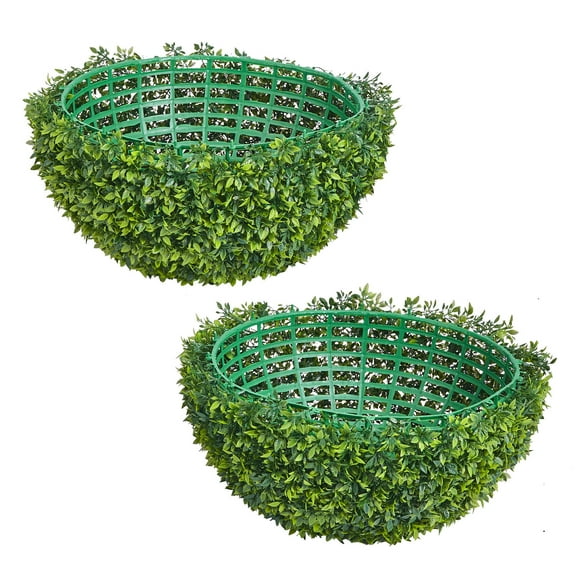 KFFKFF 23-Inch Artificial Topiary Ball, Faux Boxwood Plant for Indoor and Outdoor Decoration, Easy to Assemble for Porch, Patio, Garden, Balcony, Backyard, Home, or Wedding Decor, Green