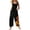 Black, variant on Womens Halloween Jumpsuits Candy Skull Halter Backless Spooky Overalls Castle Skeleton Wide Leg Funny Rompers, 2XL