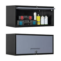 Fesbos Metal Garage Wall Cabinet with Doors, Wall Mounted Metal Storage Cabinet, Floating Garage Tool Cabinet for Garage, Basement, Kitchen, Warehouse