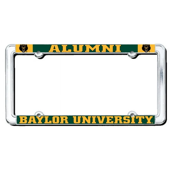 Baylor University Alumni Glossy Print Thin Rim Chrome License Plate Frame