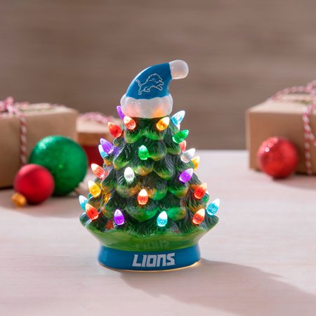 Detroit Lions 8 Light Up Ceramic LED Christmas Tree