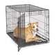 thumbnail image 1 of Caja plegable de metal para perros puerta individual y doble puerta única Negro 91.44 cm, 1 of 7