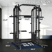 J&X FITNESS Smith Machine Multi Function Home Gym System Power Rack with 220 lbs Weight Stacks