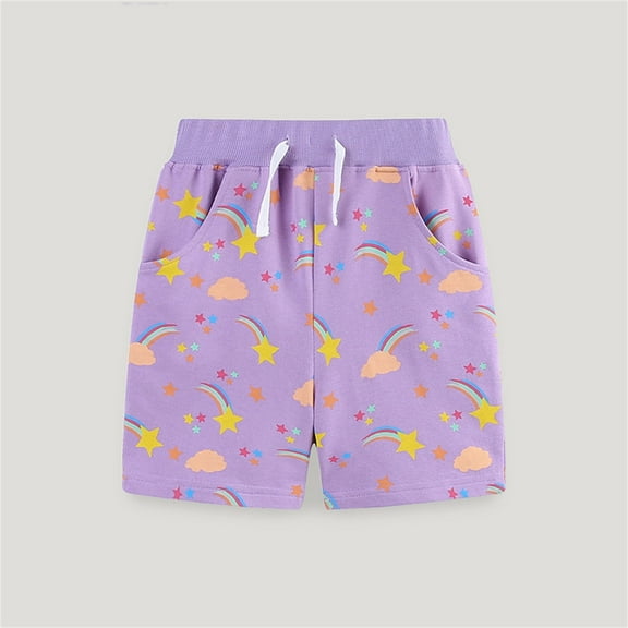 BXSRUTA Toddler Shorts Child's Summer Printed Boys and Girls Baby Botton Short Pants Denim Cute Shorts Overalls Toddler Boy Shorts, 8T