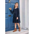 thumbnail image 3 of Arshiner Girls Winter Dress Long Sleeve Fall Formal Button Down Dresses, 3 of 9