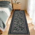 thumbnail image 2 of Floral Living Room Rugs, Washable Large Non-Slip Accent Dining Room Rug, Soft Low-Pile Decorative Rugs, Bordered Water Lily Print Rug for Home, 2 of 8