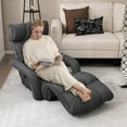 thumbnail image 2 of Costway 6-Position Adjustable Floor Chair for Adults Foldable Lazy Sofa for Living Room Dark Grey, 2 of 10