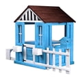 thumbnail image 3 of Outdoor Playhouse, Kids Playhouse with Picnic Bench, Kids Wooden Playhouse with Flowerpot Holders, Toddler Playhouse with Door, Windows, Mailbox for Kids Outdoor, Play House for Kids Ages 3+, 3 of 9