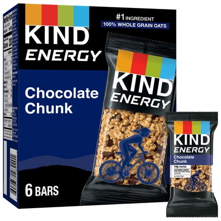KIND Energy Gluten Free Peanut Butter Dark Chocolate Protein Snack Bars, 2.1 oz, 6 Count, Cardboard Box