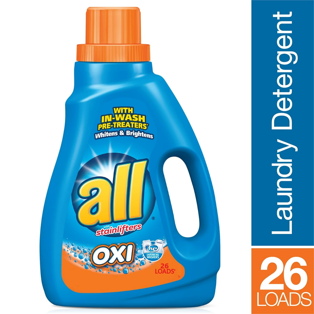 all Liquid Laundry Detergent with OXI Stain Removers and Whiteners, 46.
