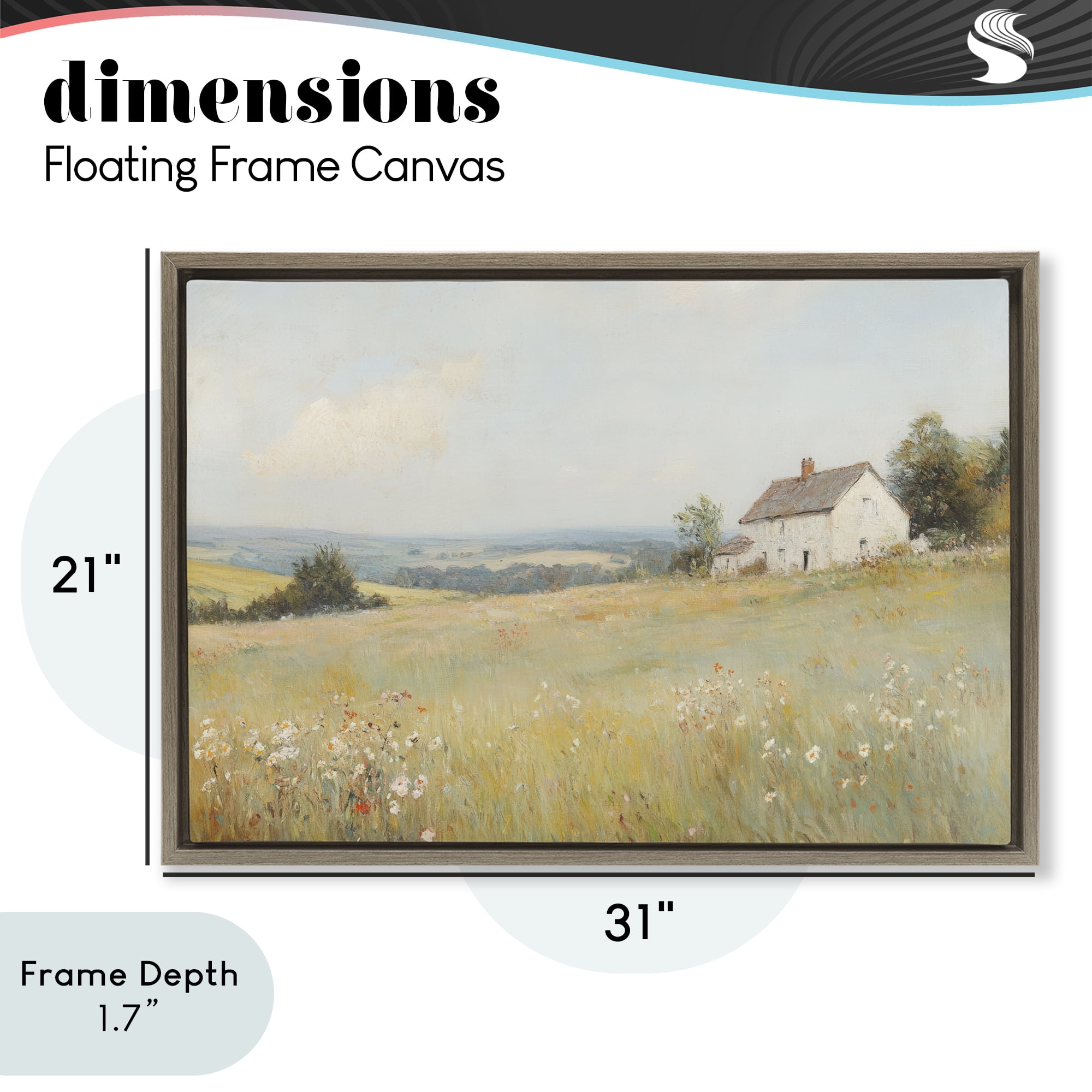 Stupell Industries Little House In The Prairie Brown Framed Floater Canvas Wall Art, design by Petal Prints Design