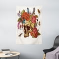 thumbnail image 1 of Day Of The Dead Decor Tapestry, Vintage Sugar Skull Bouquet of Flowers Feathers Blooms Bugs and Bees, Wall Hanging for Bedroom Living Room Dorm Decor, 40W X 60L Inches, Multicolor, by Ambesonne, 1 of 2