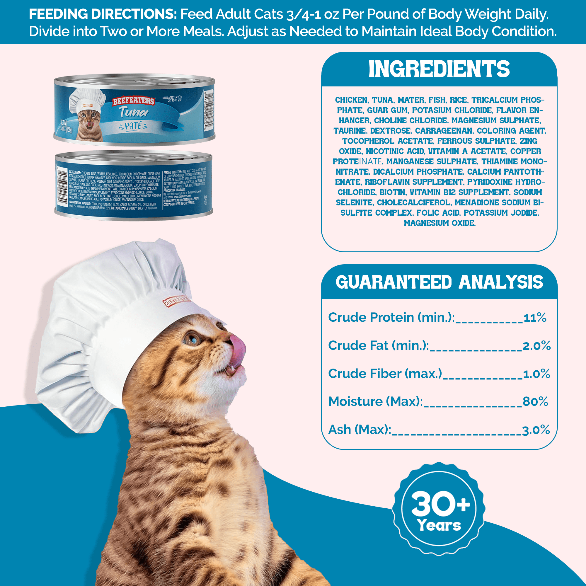 Beefeaters Tuna Pate Wet Cat Food 5.5oz (24-Pack) | Adult Wet Food with Taurine, Premium Catfood Wet Food, No Artificial  Additives, Balanced Nutrition | Supports Immune System & Vision