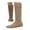 Beige, variant on Knee High Boots Women Pointed Toe Flat Low Heel Slouch Boot Fold Over Wide Calf Ankle Booties with Side Buttons Beige 5.5