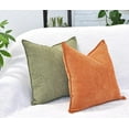 thumbnail image 5 of Chevron Pattern Chenille Pillow Covers Set of 2 Orange 16x16 inches / Soft Cozy Cushion Covers, 5 of 6