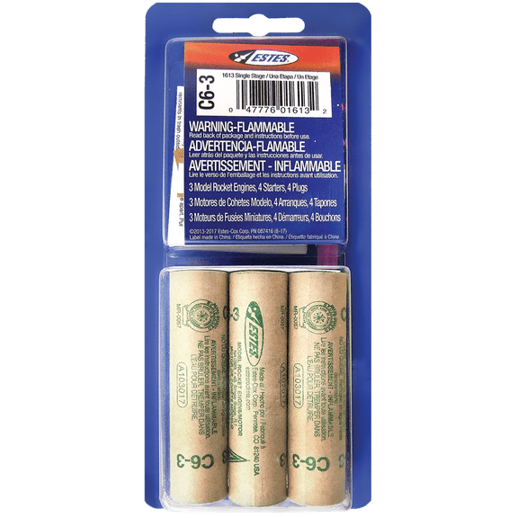 Estes Rockets C6-3 Engines 3 Pack EST10023 / EST1613