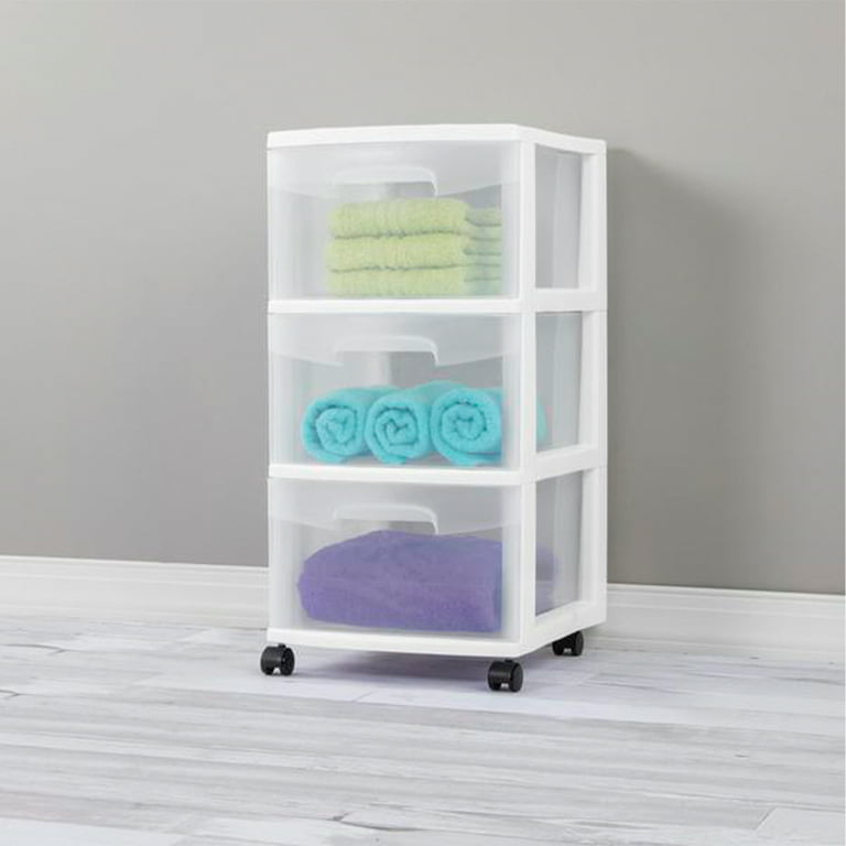Sterilite Home 3 Drawer Wide Storage Cart Portable Container w/Casters (2  Pack), 1 Piece - Kroger
