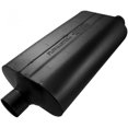 thumbnail image 1 of Flowmaster Exhaust Muffler 52557 Super 50 Series; Single 2-1/2 Inch Center Inlet; Single 2-1/2 Inch Offset Outlet; 17 Inch Body/23 Inch Overall Length, 1 of 4