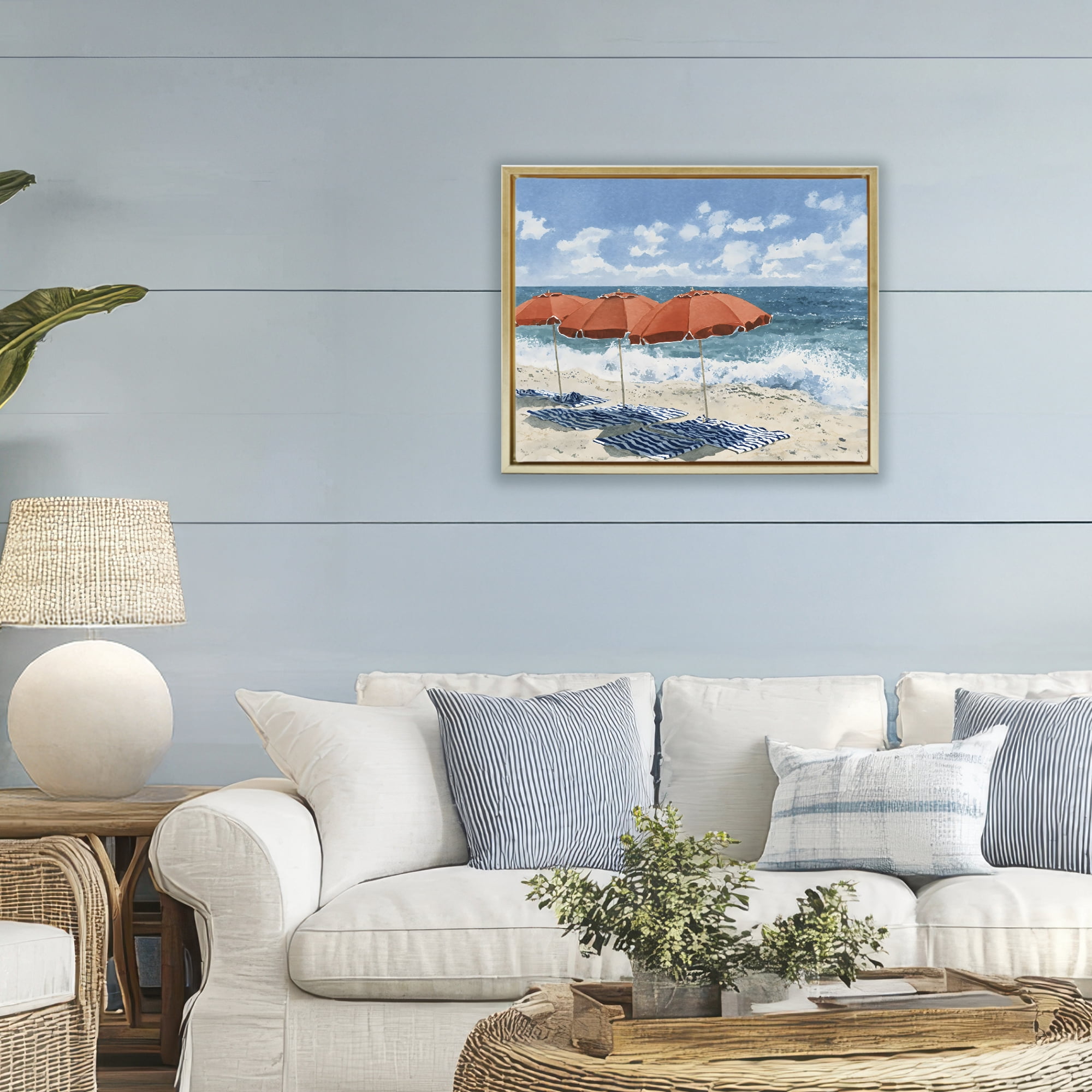 Stupell Industries Shade From The Sun Gold Framed Floater Canvas Wall Art, design by Franklyn Gregory