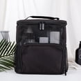 thumbnail image 1 of Bolsa de ducha ManTuo de malla, portátil, para baño, gimnasio, viajes y camping, organizador de ducha colgante de secado rápido, neceser, color negro y gris., 1 of 8