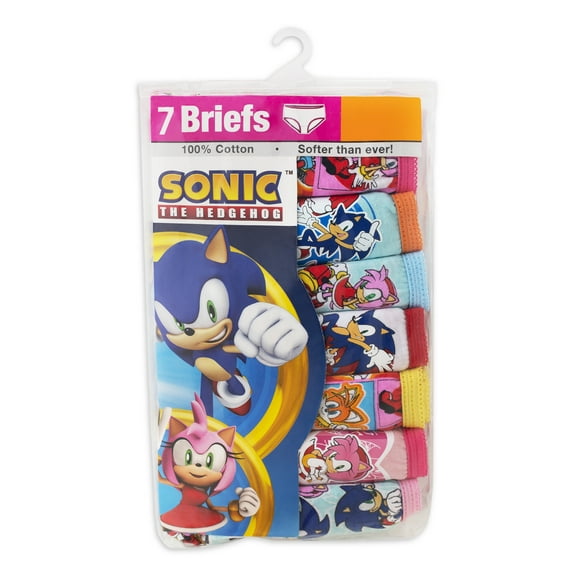 Sonic Girls Underwear 7 Pack Briefs, Sizes 4-8