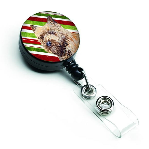 Cairn Terrier Canne à Sucre Vacances Noël Rétractable Badge Bobine