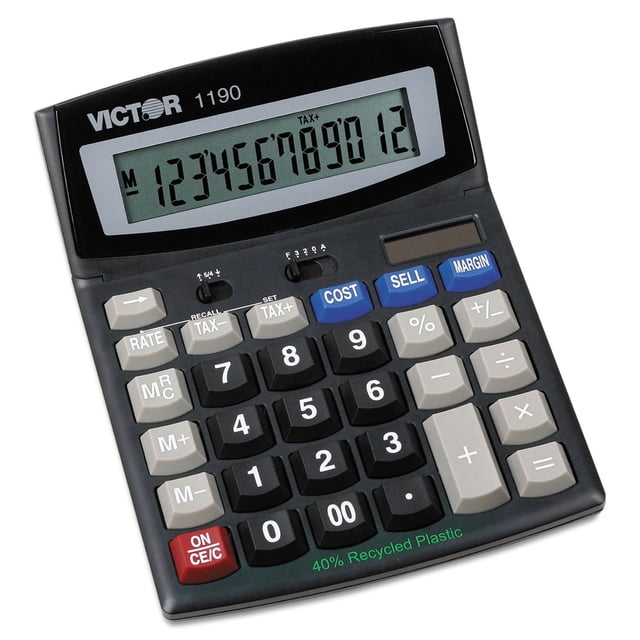 Calculadora de sobremesa Victor 1190 LCD Executive de 12 dígitos