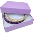thumbnail image 2 of 6 Pack Cotton Filled Purple Color Cardboard Jewelry Necklace Earring Bangle Anklet Pendant Bracelets Watch Gift and Retail Boxes Size 3 1/2" x 3 1/2" x 1" Inch - by R J Displays (Purple), 2 of 5