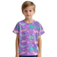 thumbnail image 5 of Delliss Toddler Boys Dinosaur Print Short Sleeve T-Shirt 3-14 Years Girls Cotton Summer Tops Tees, 5 of 6