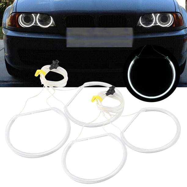 Faros delanteros para coche, 4 piezas/juego CCFL LED Angel Eyes para coche, faros delanteros para serie, elaborados por expertos