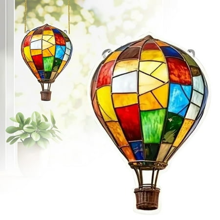 2D Hot Air Balloon Lantern with Flickering ,Outdoor Hanging Waterproof for Garden Yard Farmhouse Patio Pathway Decoration (1pcs)