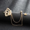 thumbnail image 5 of Rhinestone Crown Long Chain Brooch.Gold Silver Tassel Brooch Pin,Retro Crystal Suit Pins Collar Coat Pin for Men's Accessories Pin Husband Gifts, 5 of 12