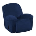 thumbnail image 1 of Housse de Fauteuil Inclinable 1 Pce, Protège-Canapé, Housse Élastique pour Sofa, Bleu Foncé, 1 of 8