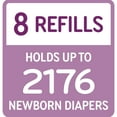 thumbnail image 6 of (3 pack) Parent's Choice Diaper Pail Refills, Holds up to 2,176 Newborn Diapers, 8 Count, 6 of 12