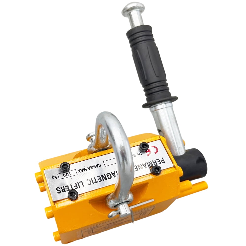 220lbs Permanent Magnetic Lifter Metal Lifting Magnet Shop Hoist Crane with Handle Neodymium Magnetic