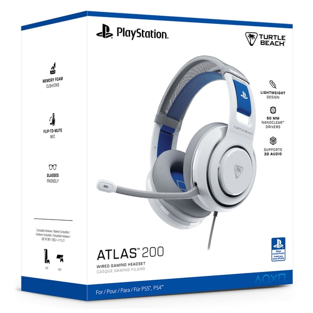 Turtle Beach® Atlas 200 Wired Gaming Headset for PS5™ & PS4™ (White)