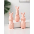 thumbnail image 2 of Meggemo Easter Hear No See No Speak No Evil Bunny Figurine Set Cute Decorative Ornament for Easter Home Desktop Shelf Holiday Party, 2 of 4