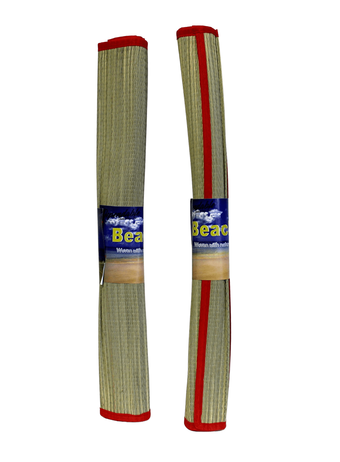 Dependable Industries 2 Pack Woven Straw Beach Mat Yoga Picnic Camping