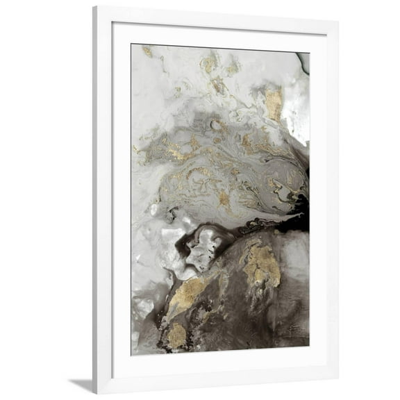Art.com Ocean Splash I Grey Version Art Print by PI Studio, White Frame Wall Art, 32" x 44"