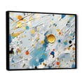thumbnail image 2 of Designart "Combat Of Teal, White, And Gold Abstraction" Abstract Shapes Floater Framed Wall Art Living Room, 2 of 5
