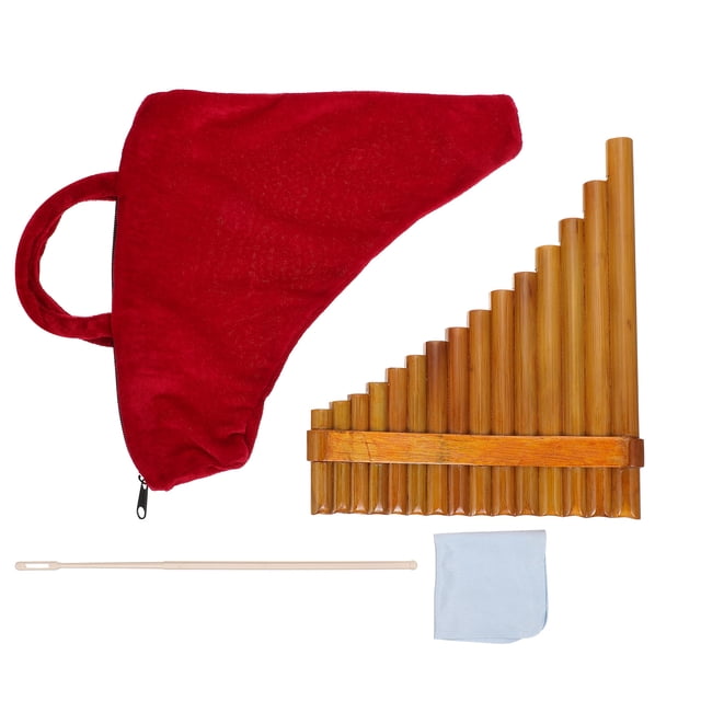 FONDOTIN 1 Set Bamboo Pan Flute Musical Instrument Wood Color for Beginners Music Practice