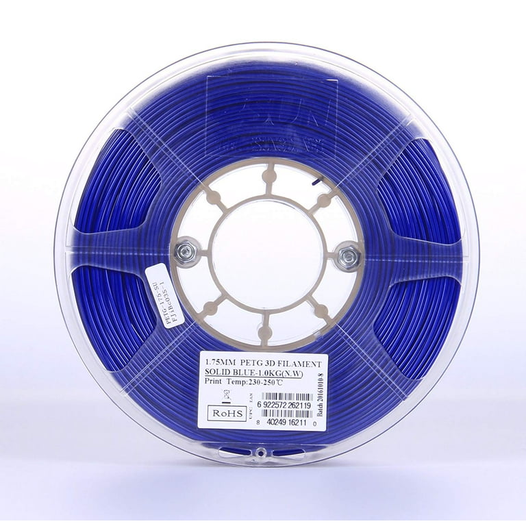 eSUN 3D Filamento PETG azul de 1,75 mm, 1 kg (2,2 lb), filamento PETG para  impresora 3D, 1,75 mm, azul semitransparente