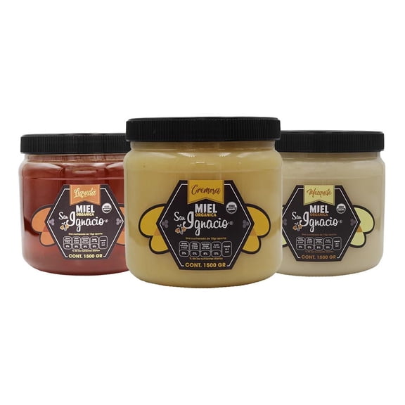 Miel Orgánica San Ignacio Paquete de 3 Mixto 1500gr