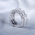thumbnail image 2 of Oryn Jewelry Princess Cut 4 Ct Excellent Moissanite Ring - 14K White Gold Plated Wedding Anniversary Bands for Women - Christmas Occasion Eternity Gift Rings, 2 of 4