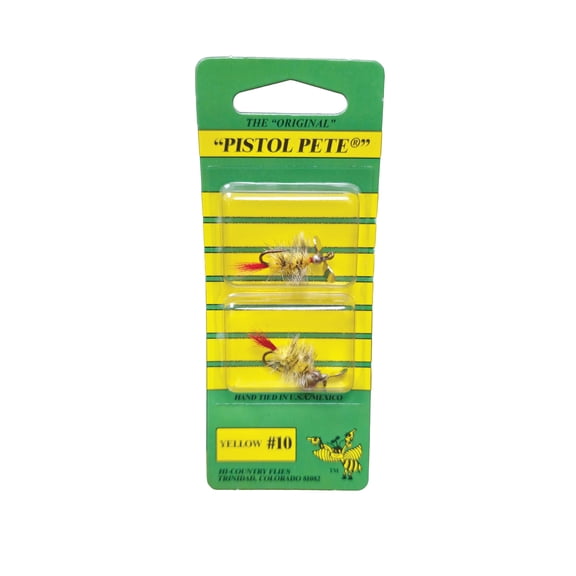 Pistol Pete's Freshwater Fly Fishing Lure for Trout & Panfish, Size 10, Yellow, 2-pack