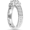 thumbnail image 2 of Pompeii 2ct Vintage Three Stone Round Diamond Engagement Ring 14K White Gold (H/SI2), 2 of 3